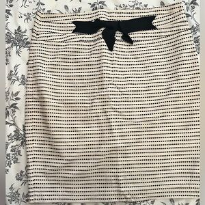 The Limited Black and White Polka Dot with Bow Detail Skirt Size 10